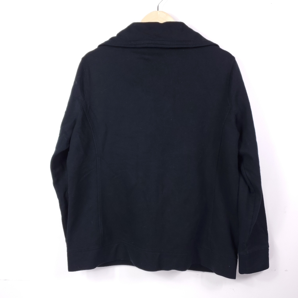 Lauren Ralph Lauren Black Cotton Zip-up Jacket - Picture 2 of 5